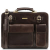 Front View Of The Dark Brown Professional Leather Bag