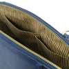 Internal Pockets View Of The Dark Blue Casual Handbag