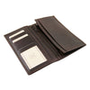 Open View Of The Dark Brown Vertical Bifold Wallet