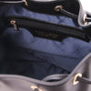 Internal Zip Pocket View Of The Black Leather Bucket Bag