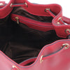 Internal View Of The Red Leather Bucket Bag