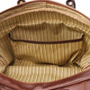 Internal Pocket View Of The Brown Travel Bag Large