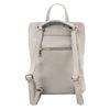 Rear View Of The Light Grey Leather Backpack Ladies