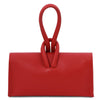 Rear View Of The Lipstick Red Womens Leather Clutch