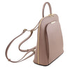 Angled View Of The Nude Womens Leather Backpack