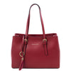 Front View Of The Red Womens Shopper Handbag