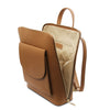 Zip Closure View Of The Cognac Womens Small Backpack