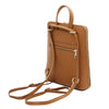 Rear And Shoulder Strap View Of The Cognac Womens Small Backpack