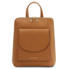 Front View Of The Cognac Womens Small Backpack