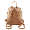 Rear View Of The Champagne Soft Womens Leather Backpack