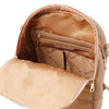 Internal Features View Of The Champagne Soft Womens Leather Backpack
