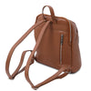 Rear View Of The Cognac Italian Leather Backpack