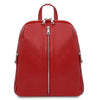 Front View Of The Lipstick Red Italian Leather Backpack