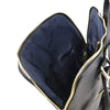 Internal Pocket View Of The Black Leather Backpack Ladies