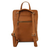 Rear And Shoulder Straps View Of The Cognac Leather Backpack Ladies
