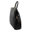 Angled View Of The Black Soft Womens Leather Backpack