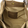 Internal View Of The Dark Taupe Woven Leather Shoulder Bag