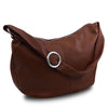 Angled View Of The Brown Hobo Shoulder Bag