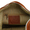 Internal Zip Pocket View Of The Cognac Hobo Shoulder Bag