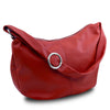 Angled View Of The Red Hobo Shoulder Bag